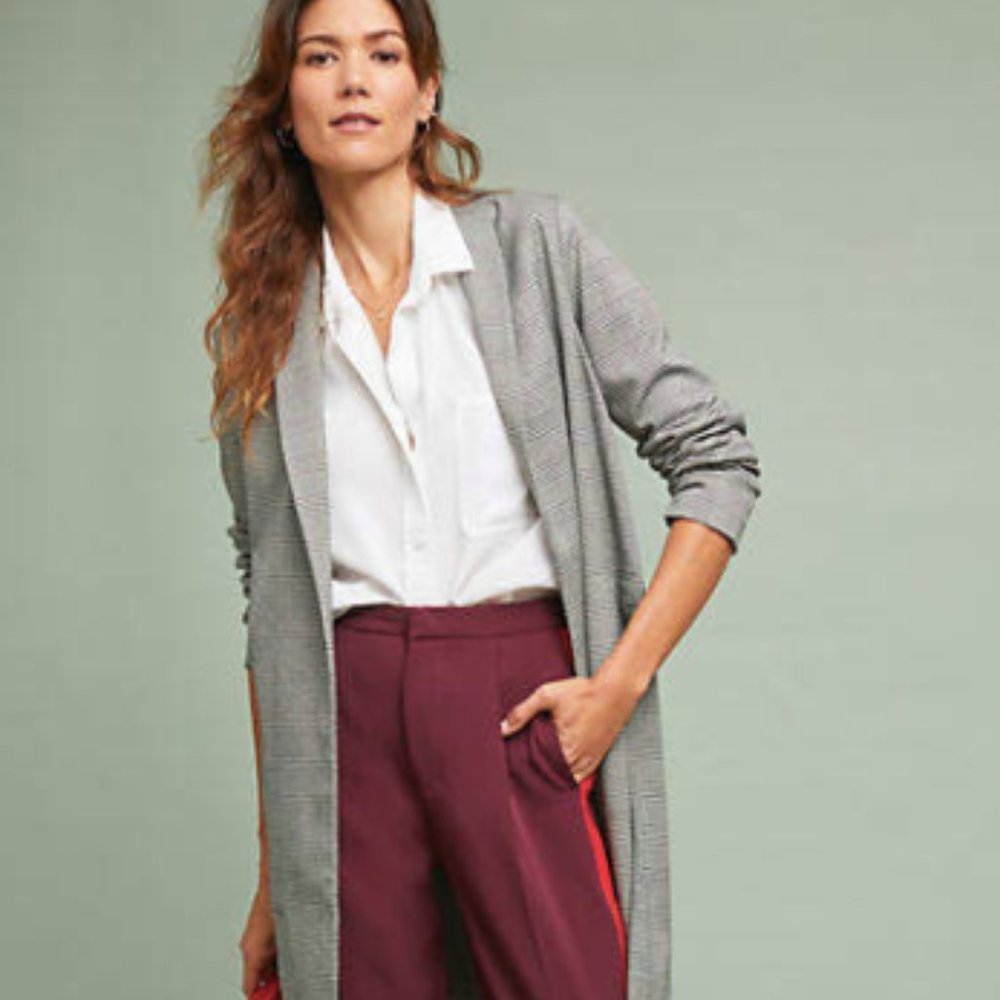 Plaid Longline Blazer from Anthropologie